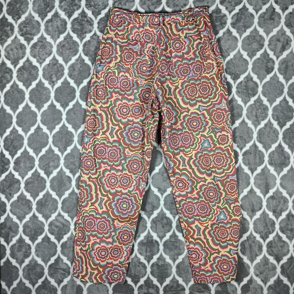 The Ragged Priest Pants Womens 10 Psychedelic Floral Belted High Rise Festival - Picture 3 of 12